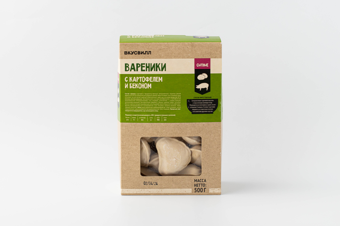 

Вареники Вкусвилл с картофелем и беконом 500 г