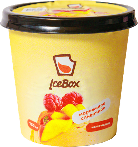 Мороженое ICE BOX Манго-малина сливочное 6,7%, без змж, картонный стакан, 65г