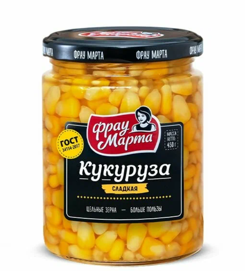 

Кукуруза Фрау Марта сладкая, 450г