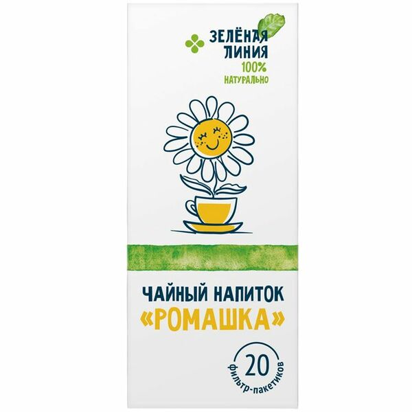 Чайный напиток Зелёная Линия Ромашка, 20 × 1 г