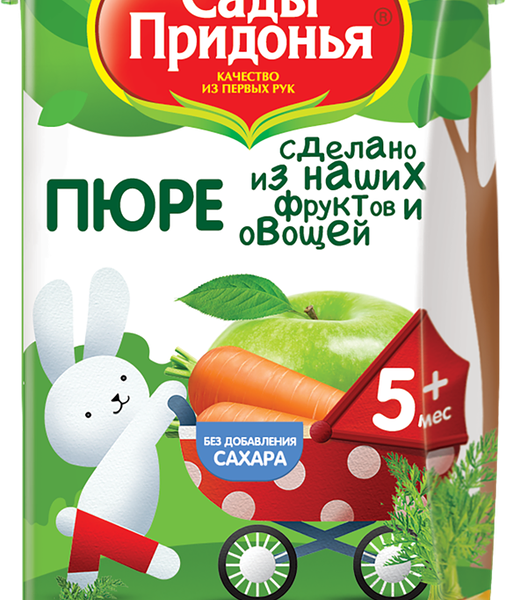 Фруктовое пюре Сады Придонья Яблоко-Морковь, с 5 месяцев