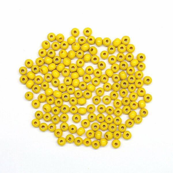 61651003 Бусины деревянные, 4мм, 155шт, желтый (Сертификат FSC)