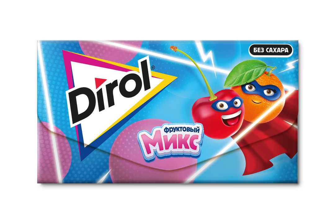 

Жевательная резинка Dirol Фруктовый Микс в пластинках без сахара со вкусом фруктов, 13.5 г