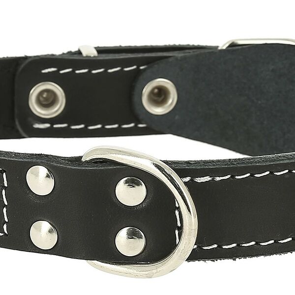 Каскад ошейник кожаный двойной 44-53 см.