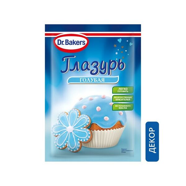 Глазурь Dr. Bakers голубая, 90г