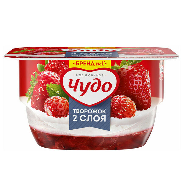 Творог взбитый Чудо Клубника-Земляника 4% 100 г