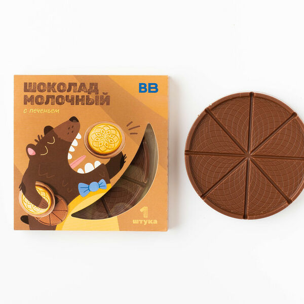 Шоколад молочный Вкусвилл с печеньем