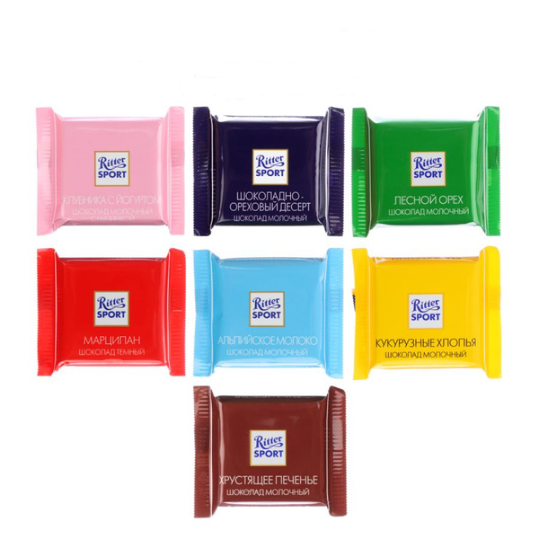 

Шоколад Ritter Sport ассорти 7 сортов, Германия, вес
