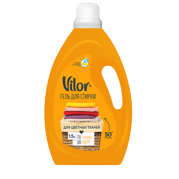 Гель для стирки Vilor для цветного белья, 1500 мл