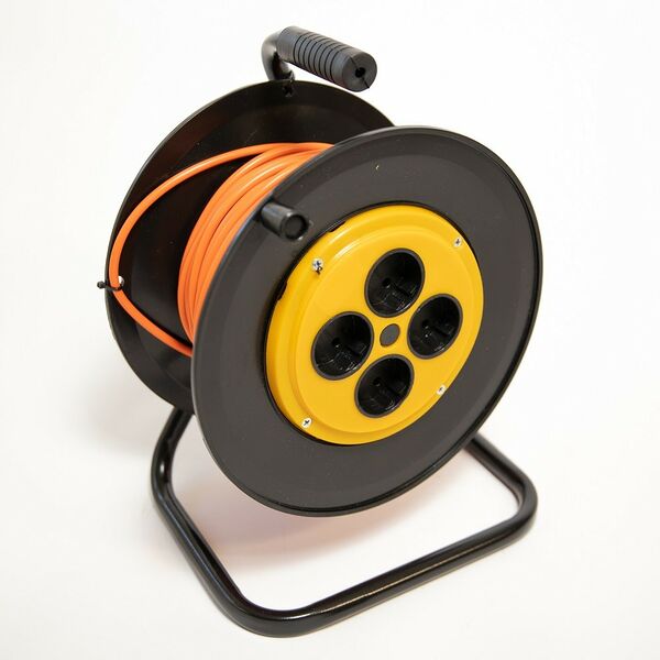 Удлинитель Реальная Электрика на катушке 4 розетки, без заземления, 30 м