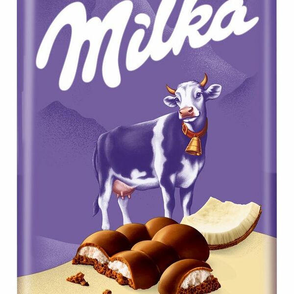 Шоколад молочный пористый Milka Bubbles c кокосовой начинкой, 87 г