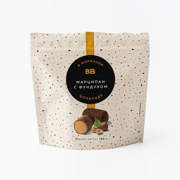 Конфеты Марципан с фундуком в молочном шоколаде 