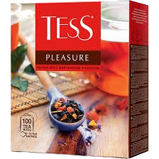 Чай черный Tess Pleasure с шип ябл лепест цв и аром троп фрукт с/я 100п*1,5г 150г