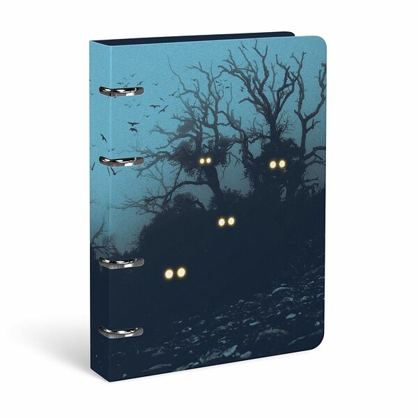 Тетрадь со см блоком 80л А5 кл на кольцах  Lorex Night horror кож/зам