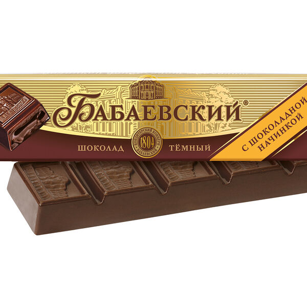 Батончик из темного шоколада Бабаевский с шоколадной начинкой 50г