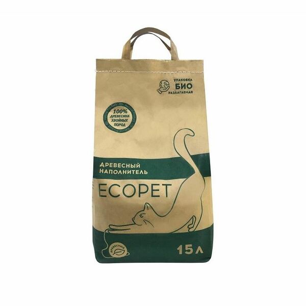 Наполнитель ECOPET Древесный для кошек 15 л