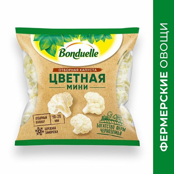 Цветная капуста Bonduelle мини замороженная, фермерская, 400 г