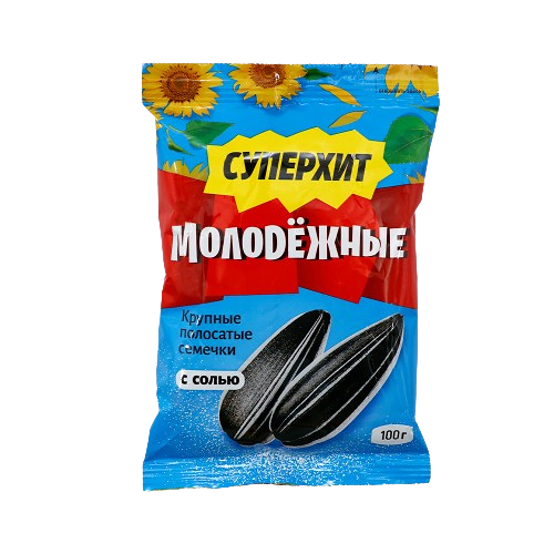 Семечки Молодежные Суперхит Полосатые обжарен с солью 100г