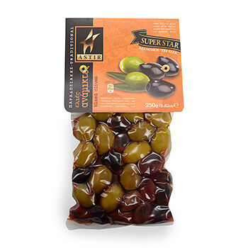 Оливки Astir Ассорти традиционное с косточкой, 250г