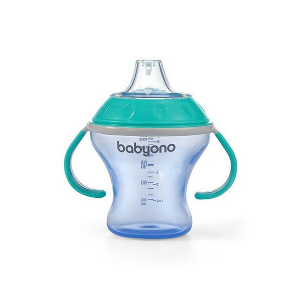Поильник-непроливайка с мягким носиком 180мл 3м+ NATURAL NURSING(мятно-бирюзовый)