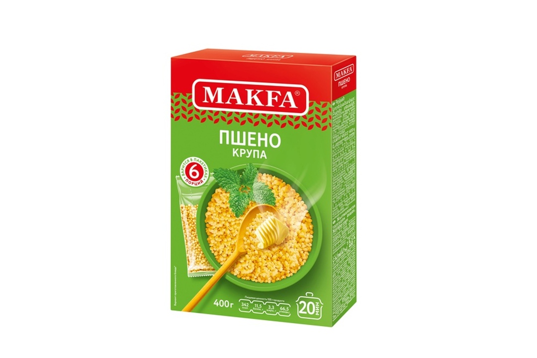 

Крупа пшено Makfa шлифованное 6 порций 400 г