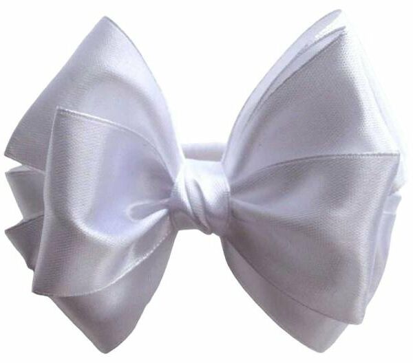 Бантики белые маленькие, 2 шт в ассортименте