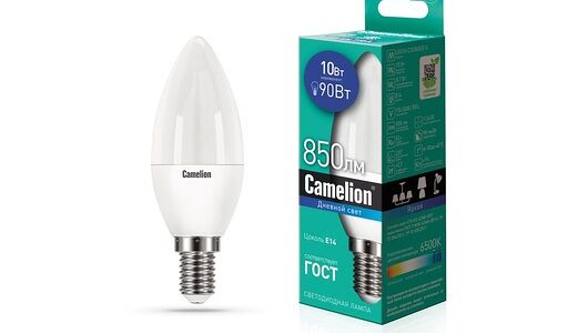 Светодиодная лампа Camelion Led10-c35/845/e14 10Вт 220в Дневной свет
