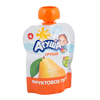 Фруктовое пюре Агуша груша с 4 месяцев
