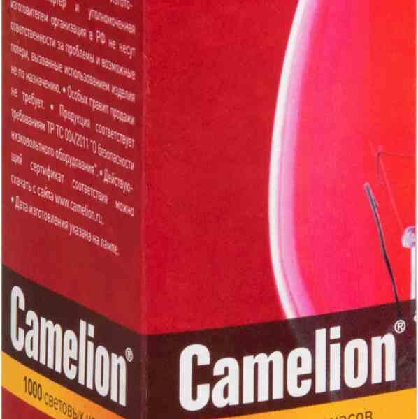 Лампа накаливания Camelion E14 прозрачная, свеча, 60 Вт