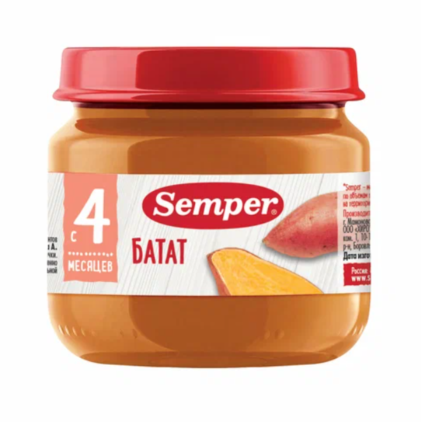 

Пюре овощное Semper батат с 4 месяцев 80 г
