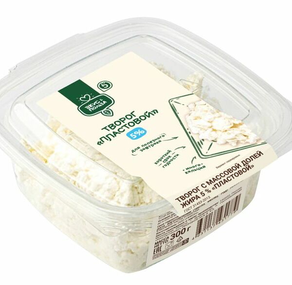 Творог Вкус и Польза Пластовой 5% БЗМЖ 300 г
