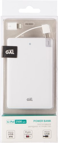 

Аккумулятор внешний GAL PB-3000 белый