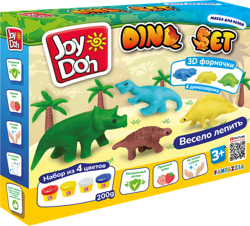 

Набор для лепки Joy Doh Dino Set-Динозаврики 3D формы арт. DINO-200 pot