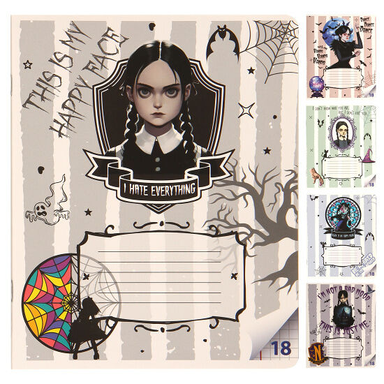 Тетрадь Centrum Wednesday в клетку на скобе А5, 18 л в ассортименте 1 шт