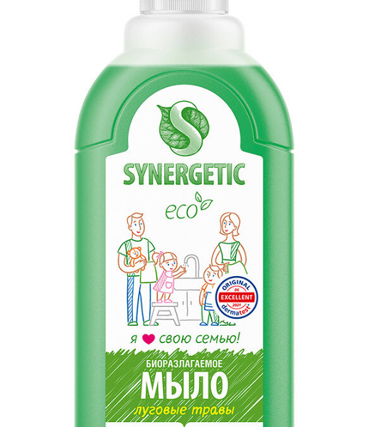 Мыло жидкое Synergetic Биоразлагаемое Луговые травы гипоаллергенное 500 мл
