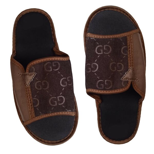 Тапочки домашние женские Siberia Home №29, размер 44, текстиль, коричневый, черный