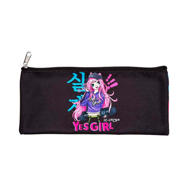 Пенал мягкий плоский 215х90х10мм Attomex Yes Girl  текс-
тильный  на молнии арт7024425