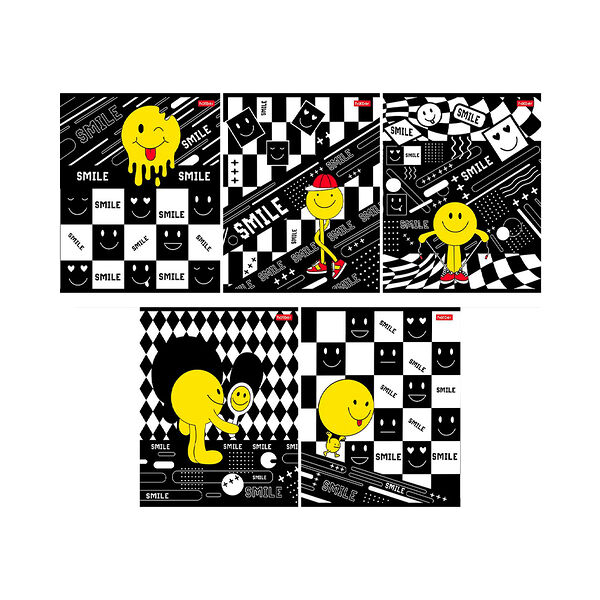 Тетрадь Happy smile 48л А5ф клетка 65г/кв.м на скобе выб в блоке скругл углы 48Т5вмВ1