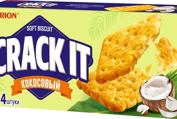 Печенье Orion Crack-It затяжное в глазури Кокосовый 72г