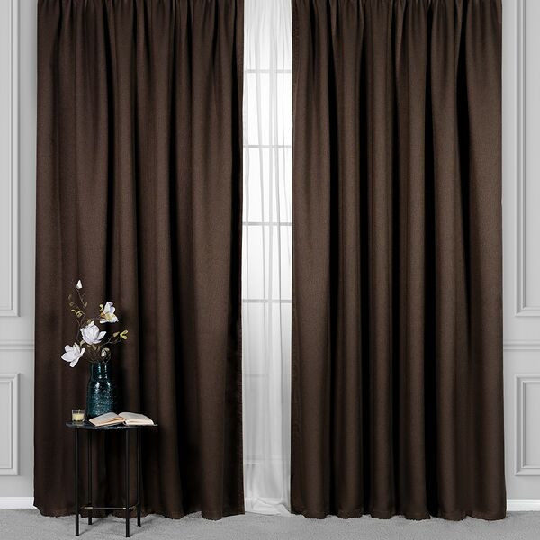 Штора на ленте Daily by T Лорена, 220х270 см, полиэстер, коричневый, 1 шт