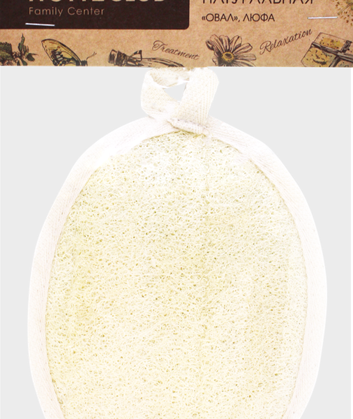 Мочалка HOMECLUB из люфы, овальная