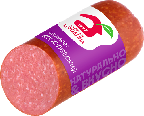 

Колбаса варено-копченая Мясной дом Бородина Сервелат Королевский 320 г