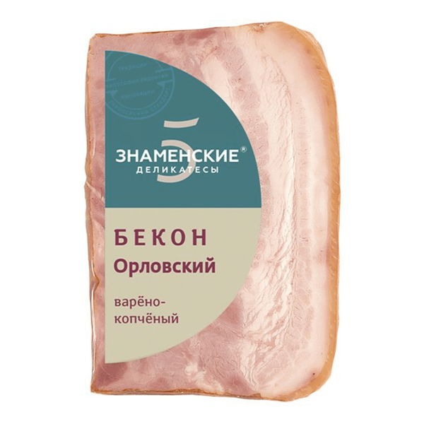 Бекон копчено-вареный Знаменские деликатесы Орловский, категория Г, 350г