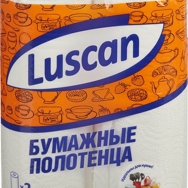 Полотенца бумажные LUSCAN 2сл с тиснением 2рул/уп_СПБ, 12.5 м