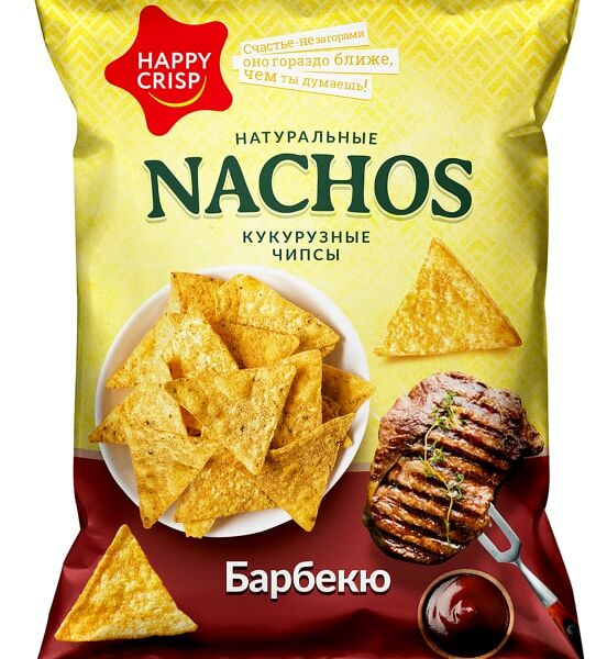 Чипсы Happy Crisp кукурузные Nachos Барбекю 75г