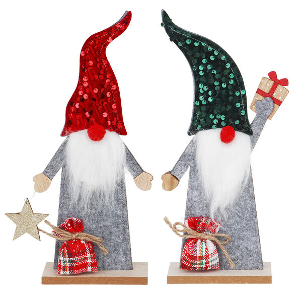 Сноу бум фигурка декоративная гном, 29.5 см, фетр, дерево, 2 дизайна в ассортименте