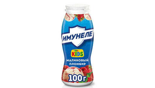Напиток кисломолочный Имунеле For Kids Малиновый пломбир 1.5%
