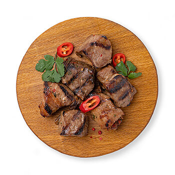 Шашлык из свиной шеи в соевом маринаде с чили на гриле 200 г Уже Готово Россия