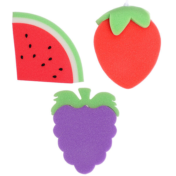 Мочалка фрукты, 3 дизайна в ассортименте