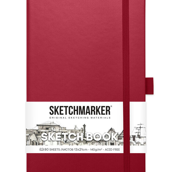 Скетчбук  Sketchmarker  13*21 см  140 г/м2  80л маджента  арт 2314903SM